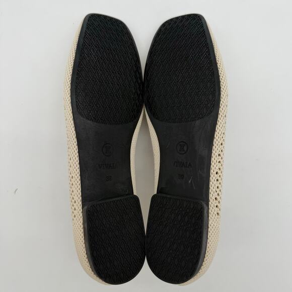 Vivaia Reva Perforated Slip On Minimalist Loafer Knit Breathable Comfort Ivory 8 - Picture 6 of 8